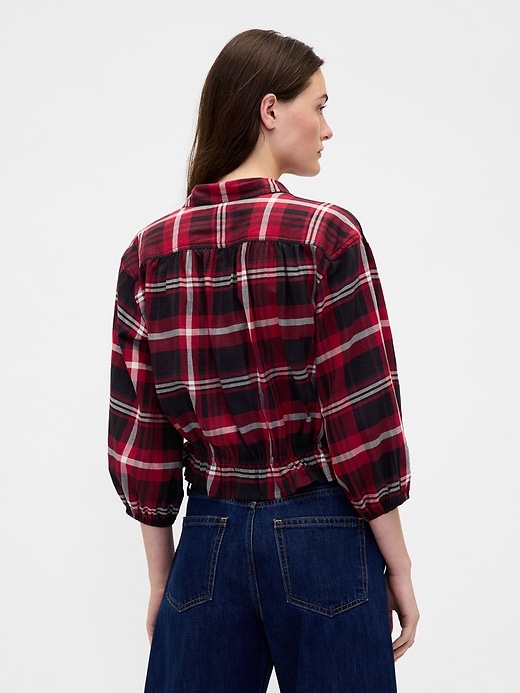 Image number 3 showing, Plaid Tie-Waist Top