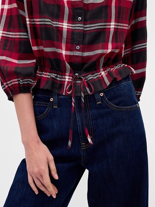 Image number 4 showing, Plaid Tie-Waist Top