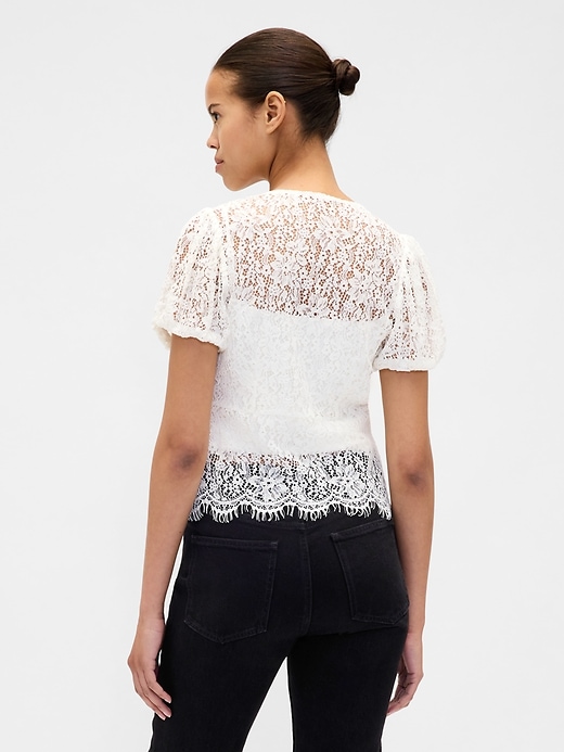 Image number 3 showing, Lace V-Neck Top
