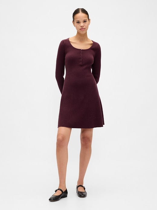 Image number 1 showing, CashSoft Rib Mini Sweater Dress