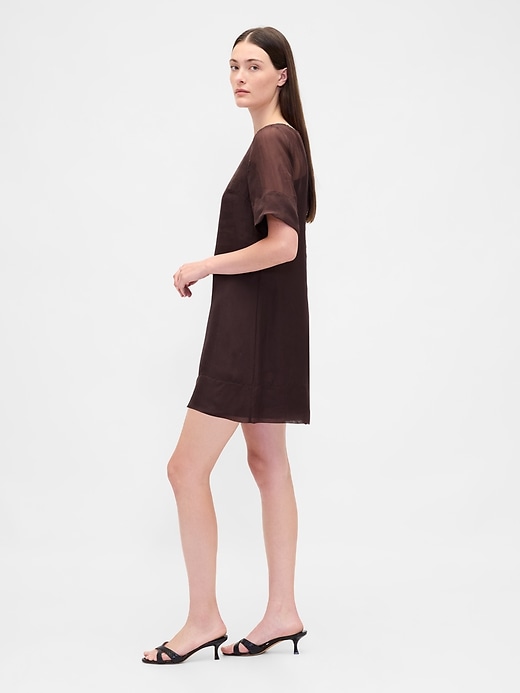 Image number 3 showing, Sheer Organza Mini Shift Dress