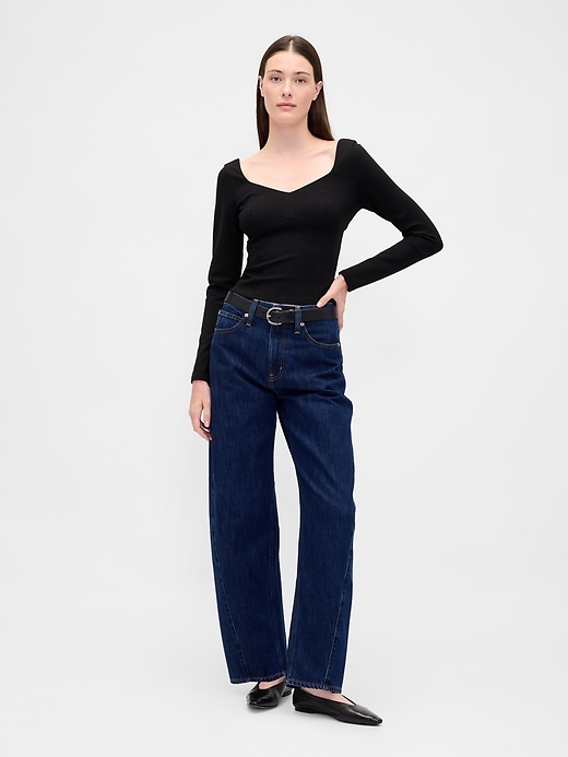 Image number 2 showing, Double Knit Sweetheart Top