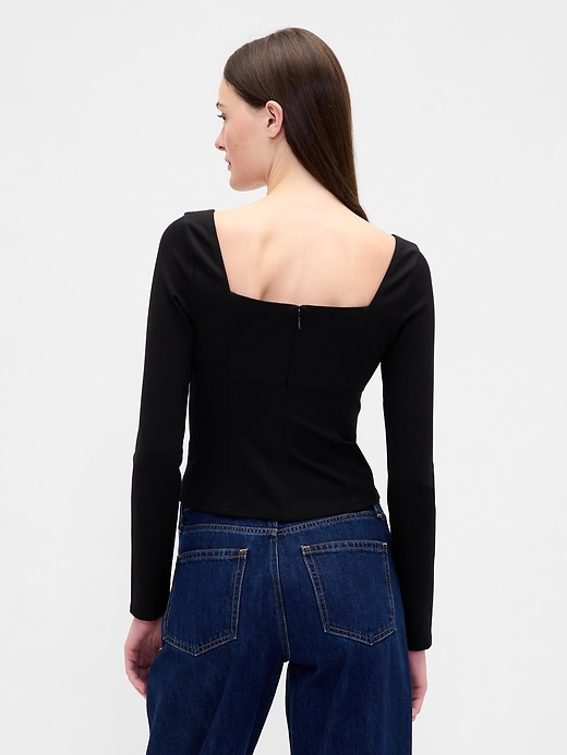 Image number 3 showing, Double Knit Sweetheart Top