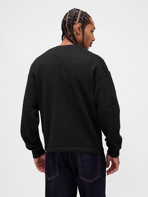 Fuzzy Relaxed Crop Cardigan Sweater