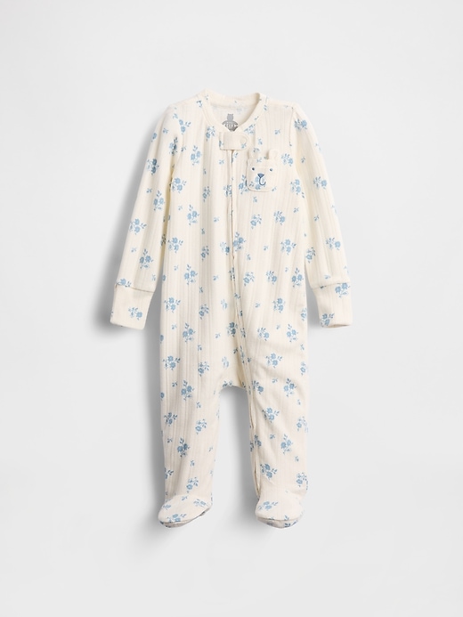 Image number 1 showing, Baby Softspun Pointelle Footed One-Piece