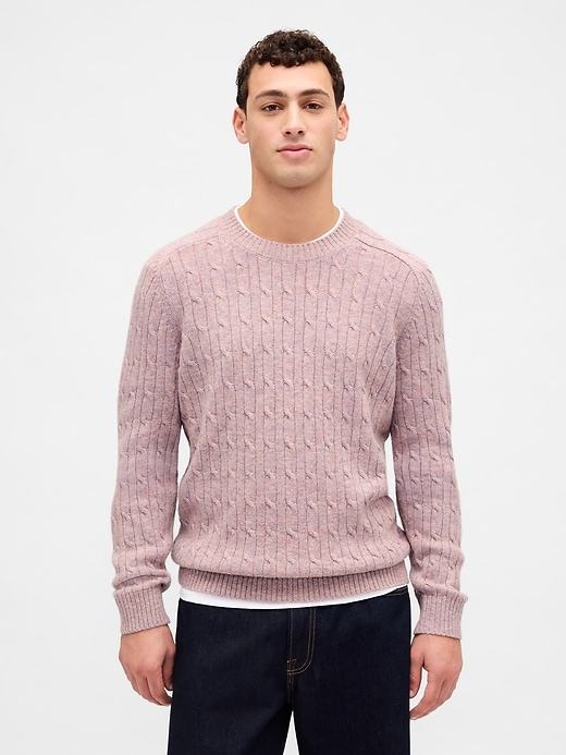 Merino Wool-Blend Cable-Knit Sweater
