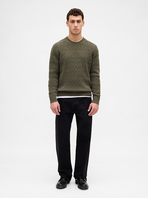 Image number 2 showing, Merino Wool-Blend Cable-Knit Sweater