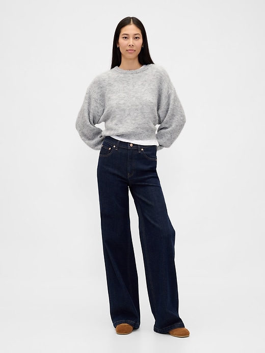Image number 2 showing, Fuzzy Oversized Crewneck Sweater