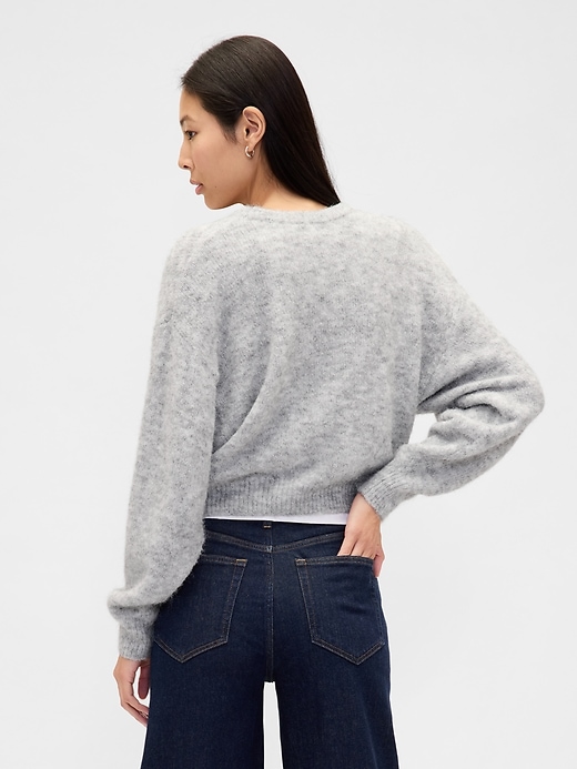 Image number 3 showing, Fuzzy Oversized Crewneck Sweater