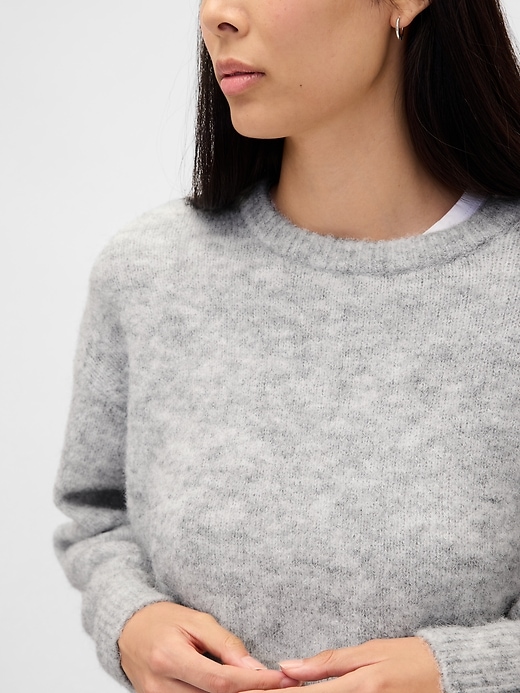 Image number 4 showing, Fuzzy Oversized Crewneck Sweater