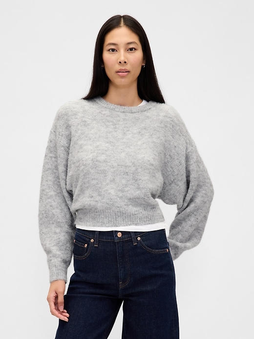 Image number 1 showing, Fuzzy Oversized Crewneck Sweater