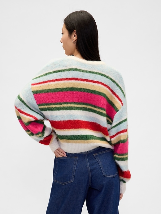 Image number 3 showing, Fuzzy Oversized Crewneck Sweater