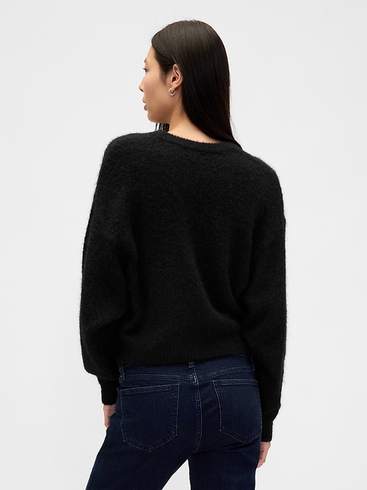 Image number 3 showing, Fuzzy Oversized Crewneck Sweater