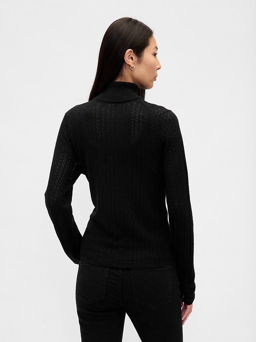 Image number 3 showing, Pointelle Turtleneck Sweater