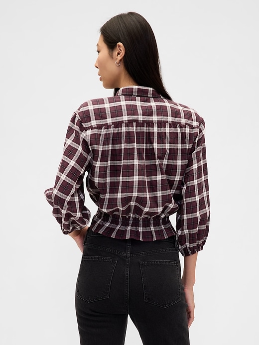 Image number 3 showing, Plaid Tie-Waist Top