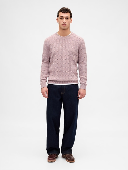 Merino Wool-Blend Cable-Knit Sweater