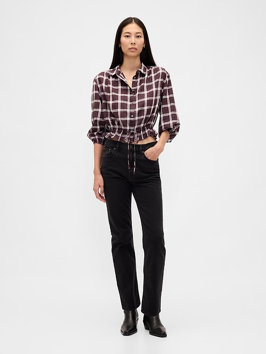 Image number 2 showing, Plaid Tie-Waist Top
