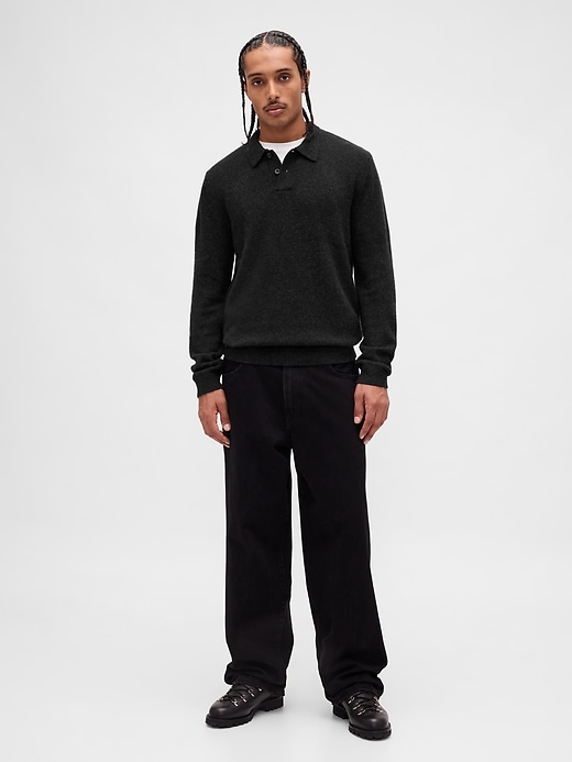 Image number 2 showing, Merino Wool-Blend Polo Sweater