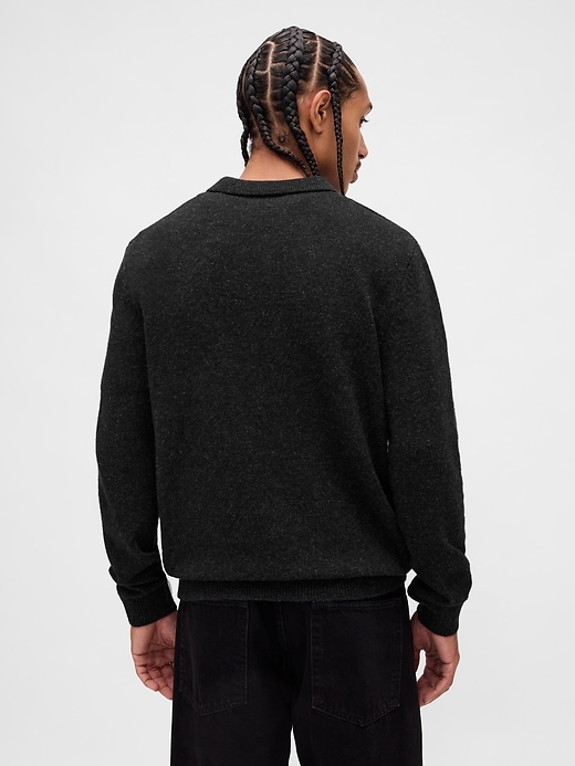 Image number 3 showing, Merino Wool-Blend Polo Sweater