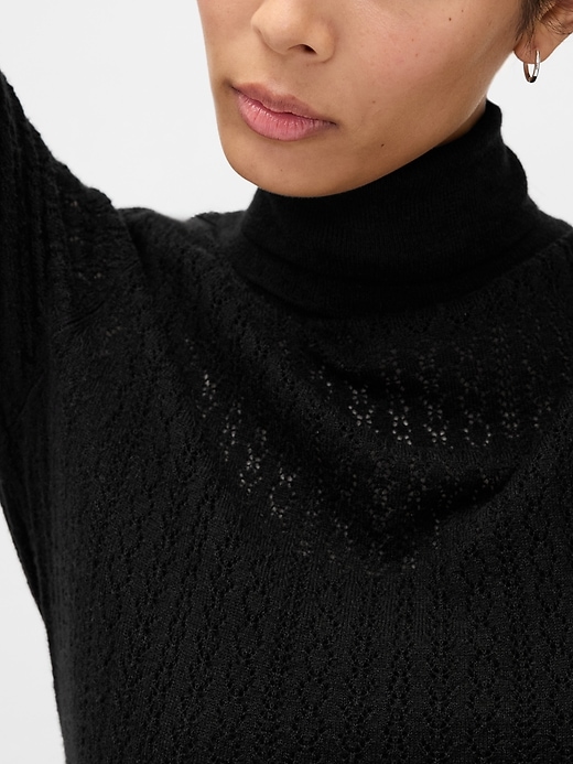 Image number 4 showing, Pointelle Turtleneck Sweater