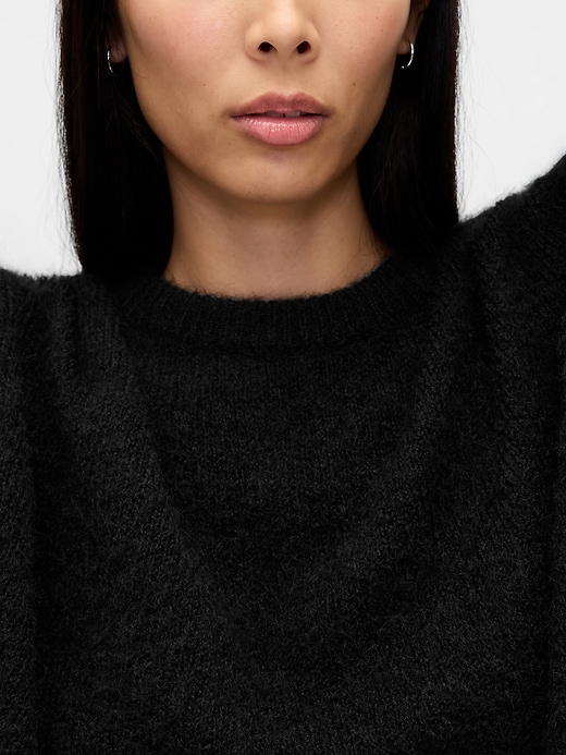 Image number 4 showing, Fuzzy Oversized Crewneck Sweater