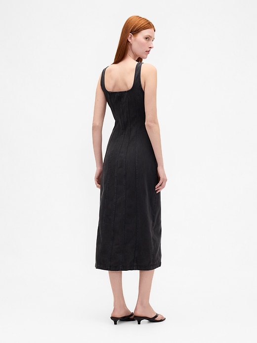 Image number 2 showing, Seamed Button-Front Midi Dress