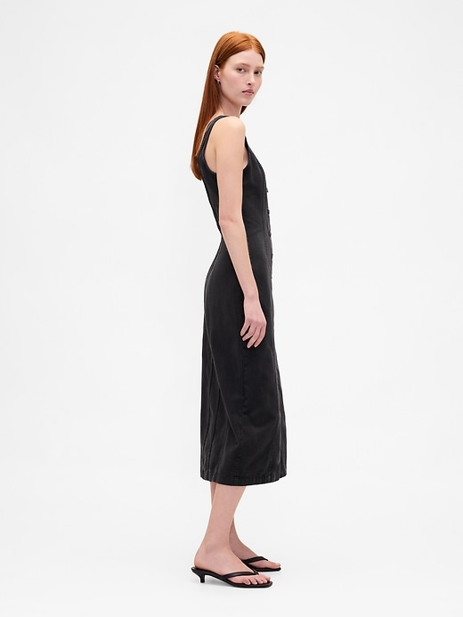 Image number 3 showing, Seamed Button-Front Midi Dress