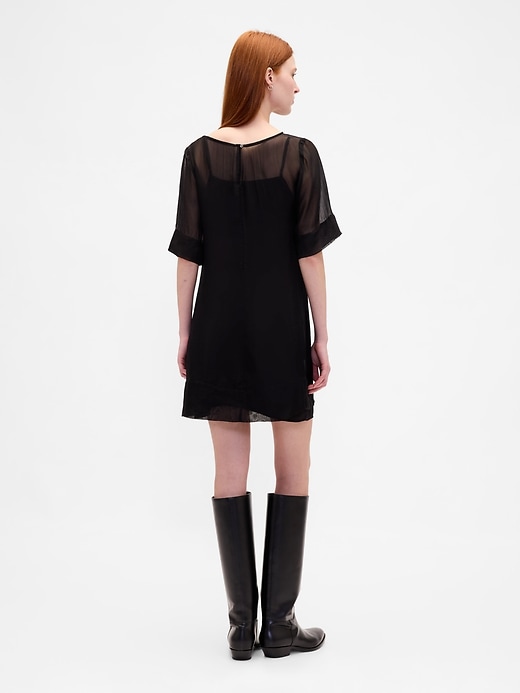 Image number 2 showing, Sheer Organza Mini Shift Dress
