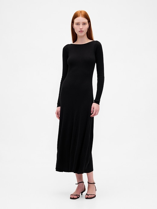 Image number 1 showing, Lightweight CashSoft Rib Maxi Sweater Dress