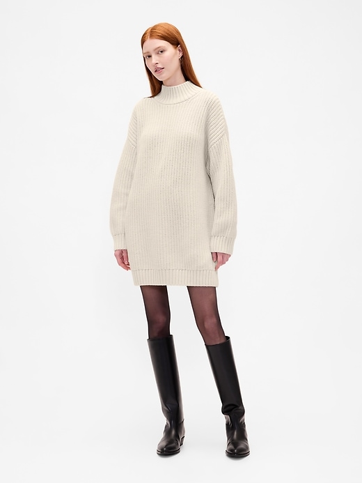 Image number 1 showing, Oversized Turtleneck Mini Sweater Dress