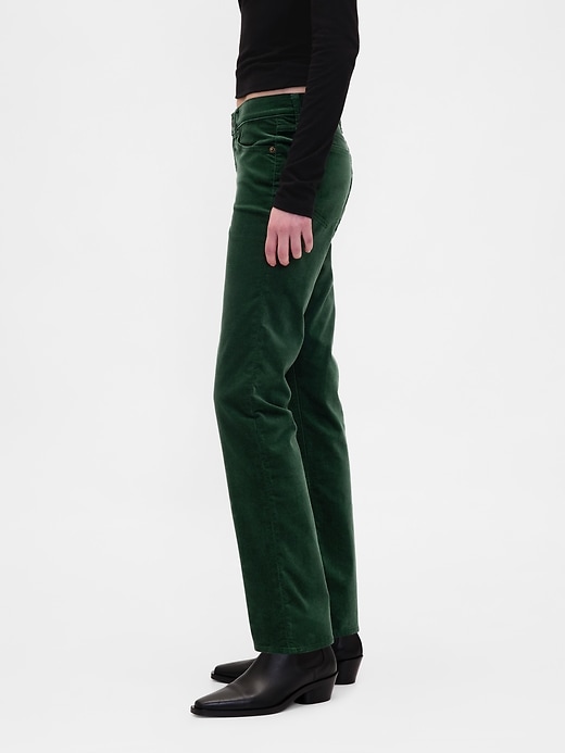 Image number 3 showing, Low Rise Velvet '90s Slim Straight Pants