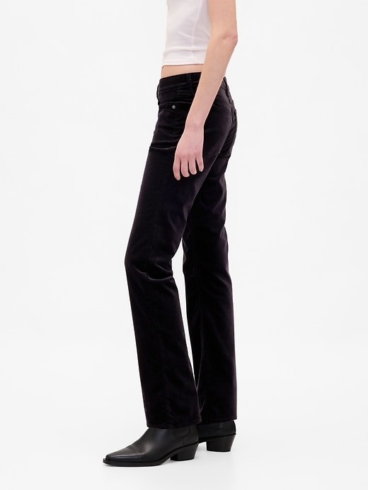Image number 3 showing, Low Rise Velvet '90s Slim Straight Pants