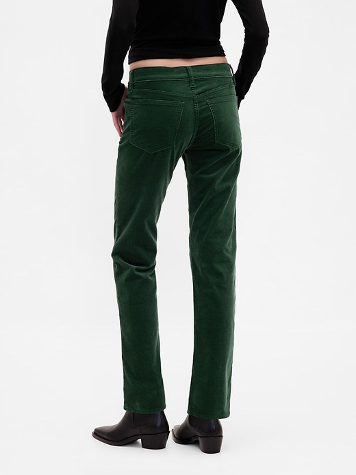 Image number 4 showing, Low Rise Velvet '90s Slim Straight Pants