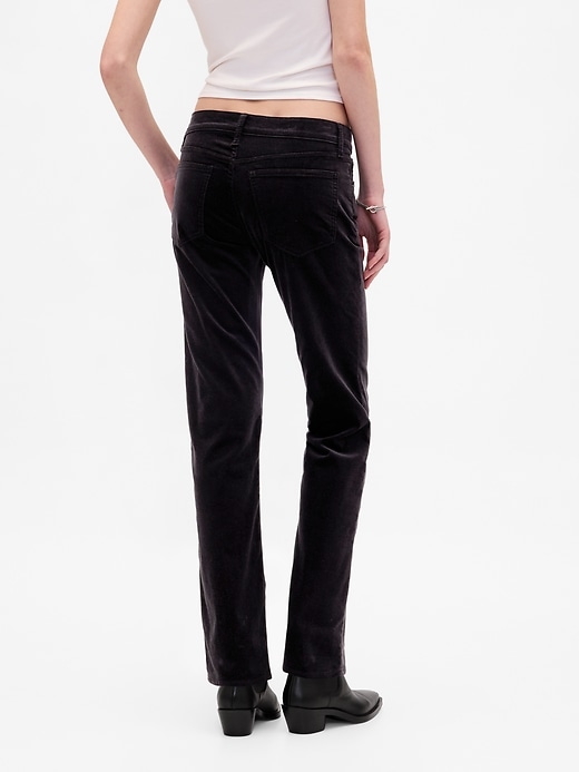 Image number 4 showing, Low Rise Velvet '90s Slim Straight Pants