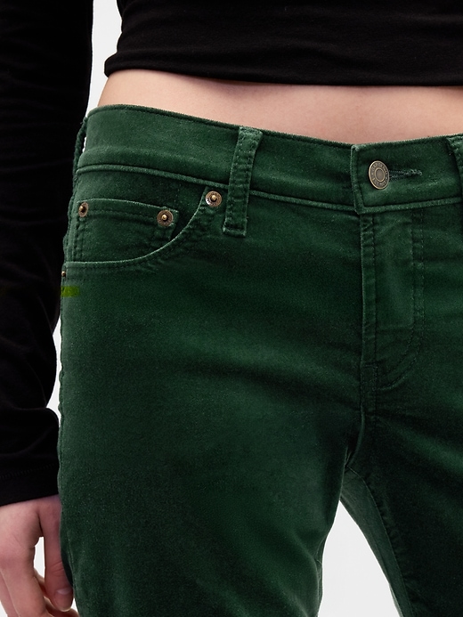 Image number 8 showing, Low Rise Velvet '90s Slim Straight Pants