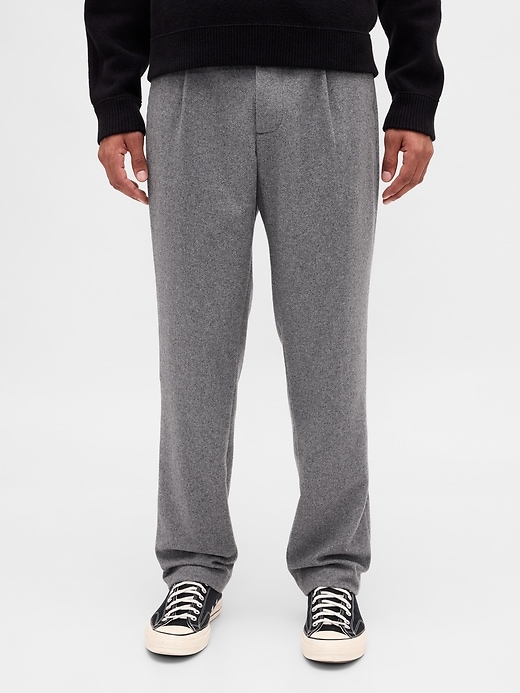 Image number 2 showing, Wool-Blend Relaxed Straight Trousers