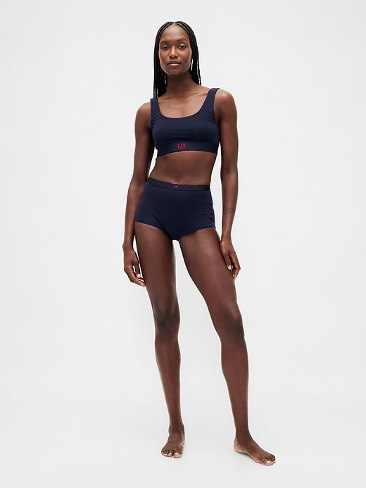 Image number 3 showing, Organic Stretch Cotton High Rise Shorty