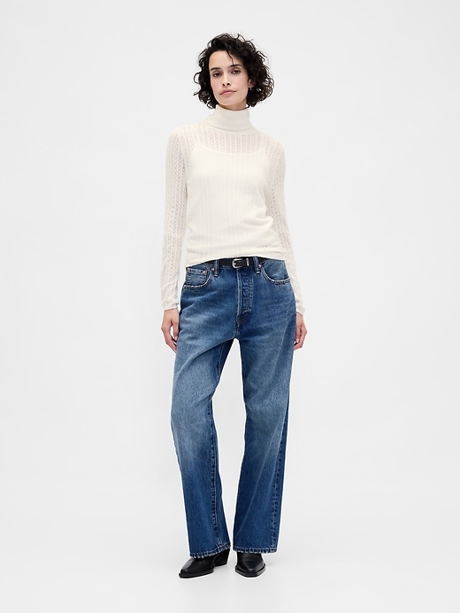 Image number 2 showing, Pointelle Turtleneck Sweater
