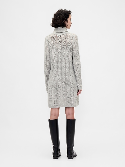 Image number 2 showing, CashSoft Pointelle Turtleneck Sweater Dress