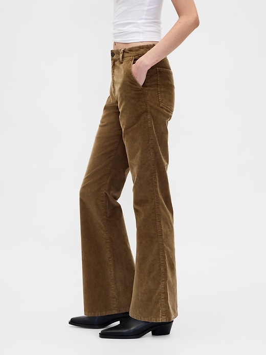 Image number 3 showing, Mid Rise Corduroy Flare Pants