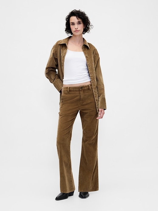 Image number 1 showing, Mid Rise Corduroy Flare Pants