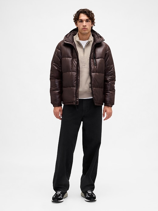 Chandail épais surdimensionné à demi-glissière avec logo