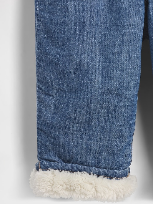 Image number 3 showing, Baby Sherpa-Lined Pull-On Barrel Jeans