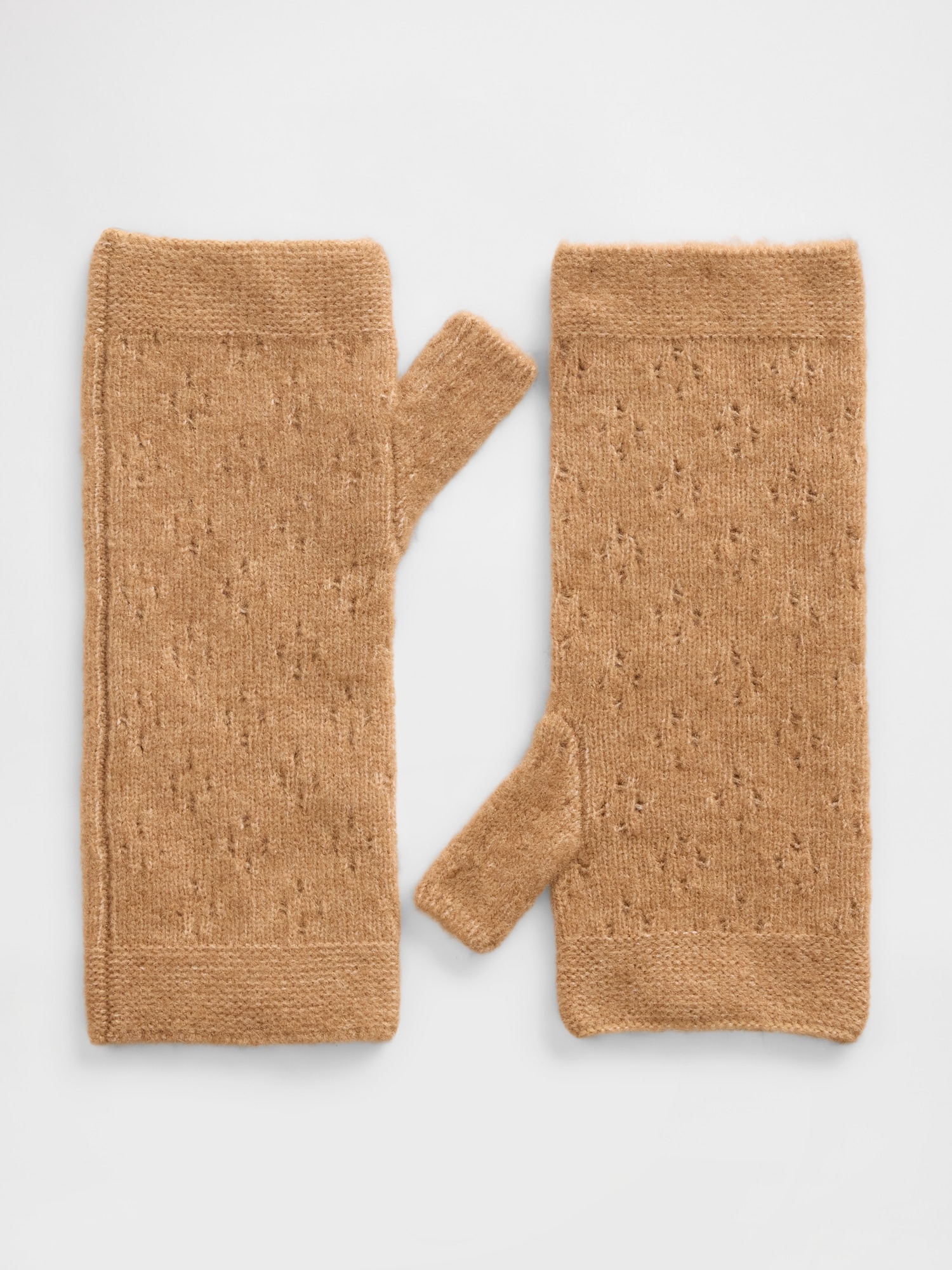 Pointelle Fingerless Mittens