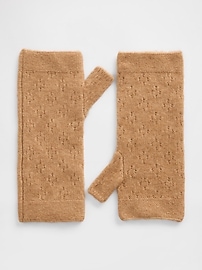 Image number 1 showing, Pointelle Fingerless Mittens