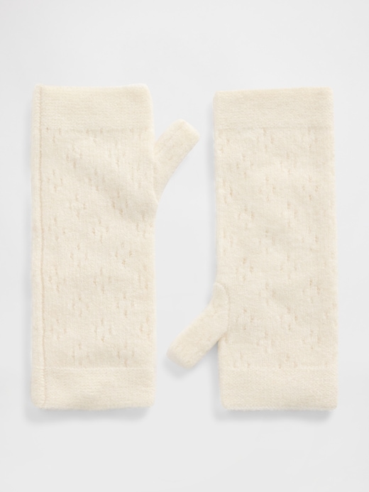 Image number 1 showing, Pointelle Fingerless Mittens