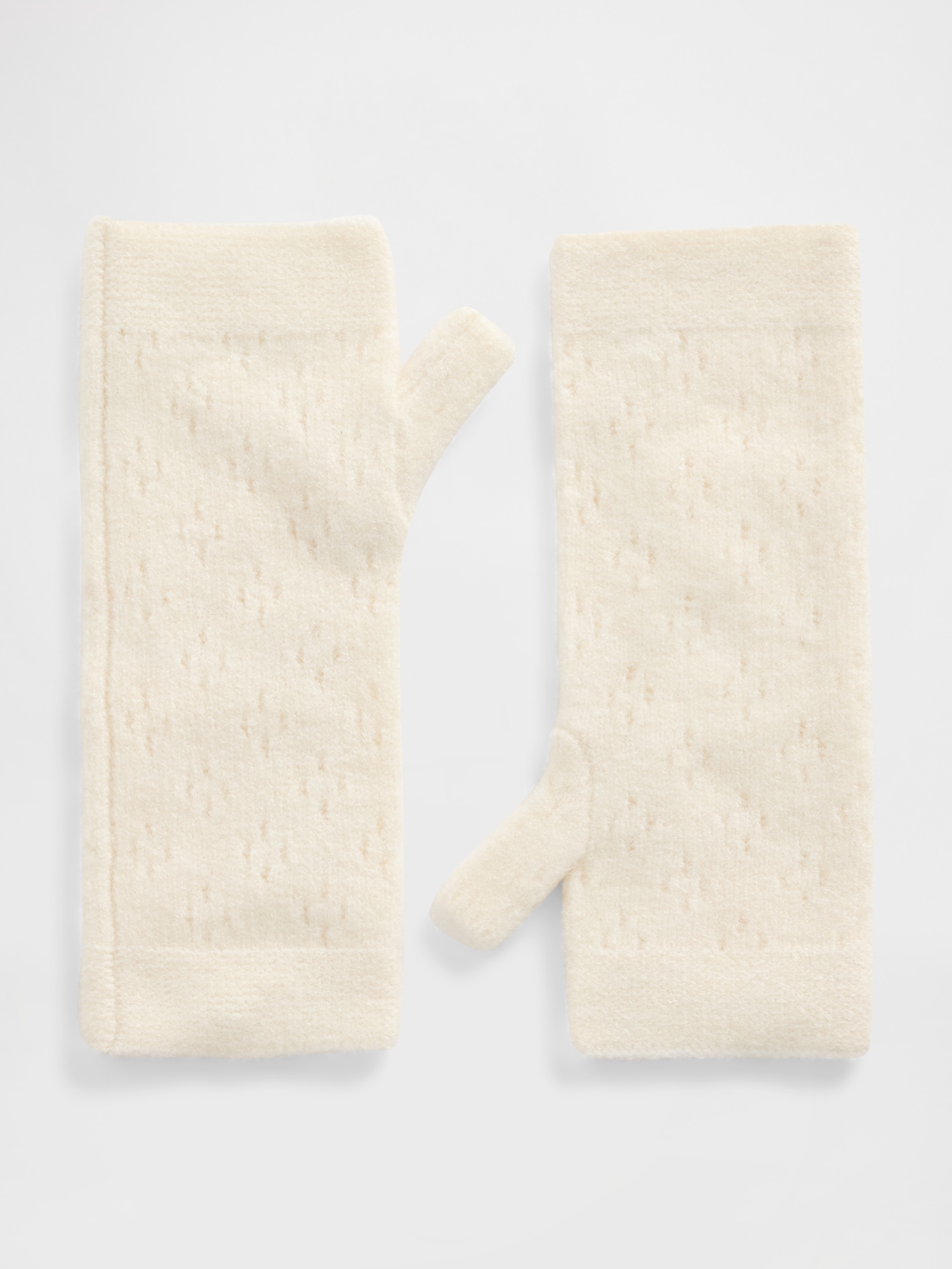 Pointelle Fingerless Mittens