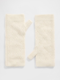 Image number 1 showing, Pointelle Fingerless Mittens