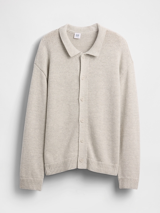 Image number 2 showing, Kids Relaxed Polo Cardigan Sweater