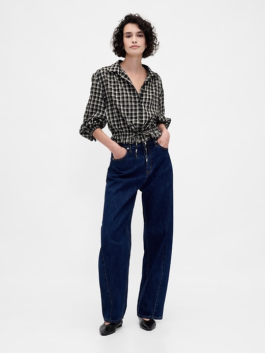 Image number 2 showing, Plaid Tie-Waist Top